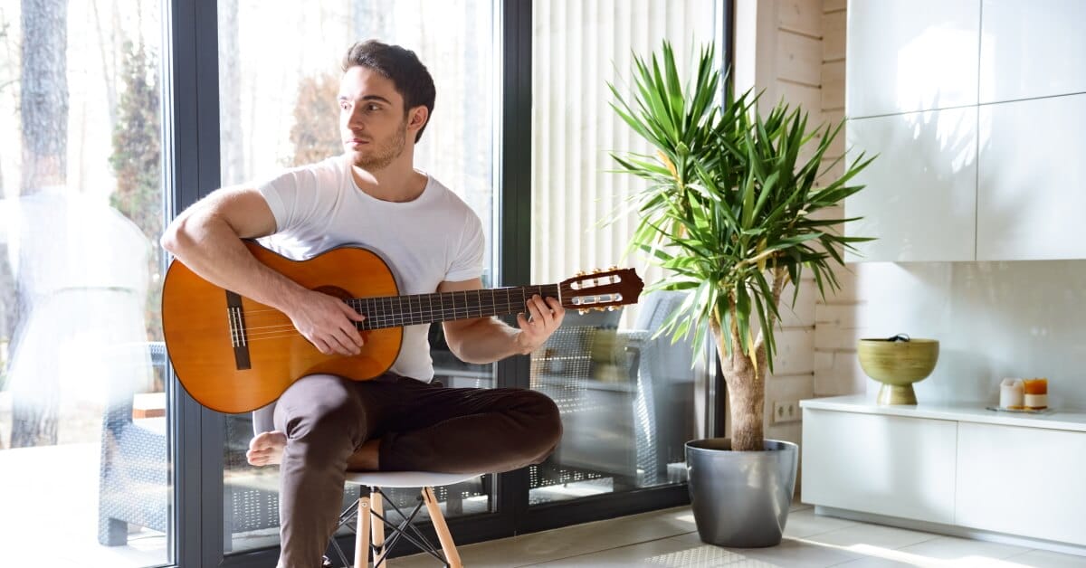 Man playing the guitar