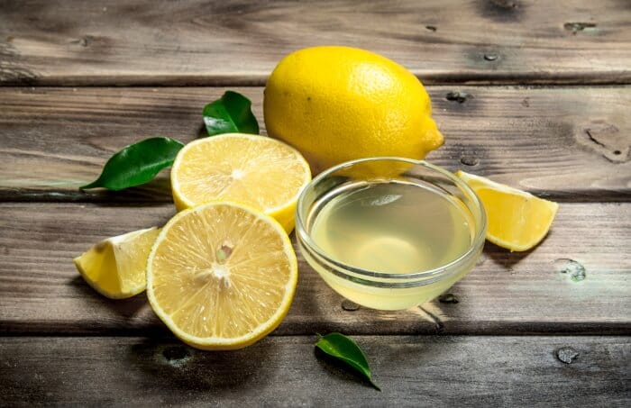 Lemon juice in a bowl